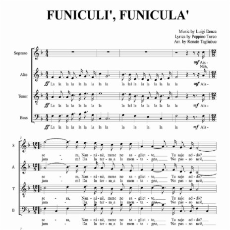 FUNICULI' FUNICULA' (Arr. for SATB Choir)