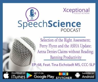 Tina Eichstadt and the Selection of the Right Assessment, Perry Flynn and the ASHA Update, Aetna Denies Claims without Reading, and Banning Productivity