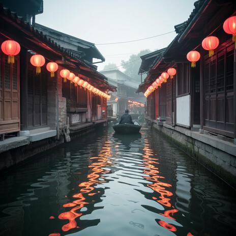 Gently Swaying Black Canopy Boat