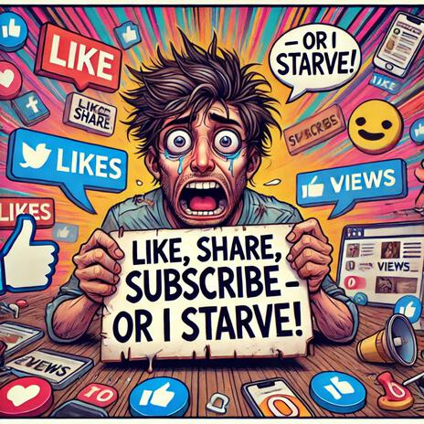 Like, Share, Subscribe (Or I Starve) | Boomplay Music