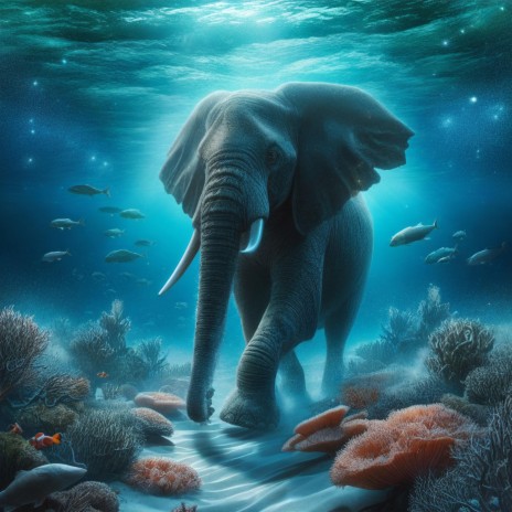 Elephant Walking on the Sea Floor