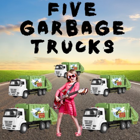 Five Garbage Trucks