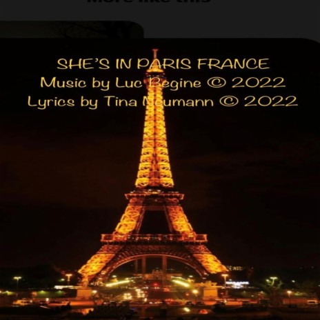 SHE'S IN PARIS FRANCE | Boomplay Music