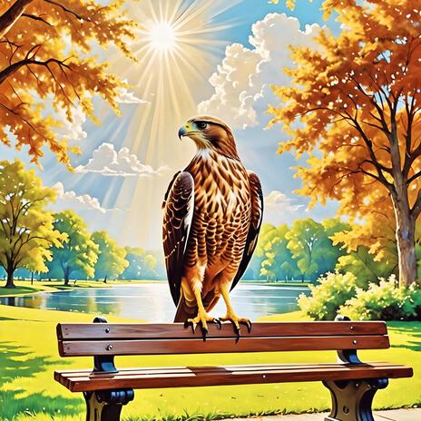 A Majestic Hawk Perched On A Bench | Boomplay Music