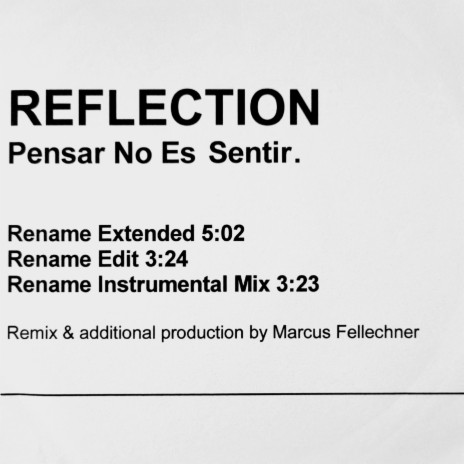 Pensar No Es Sentir (Rename Instrumental Mix) ft. Rename