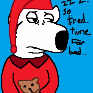 Sleepy Brian Griffin With Red Pajamas 2