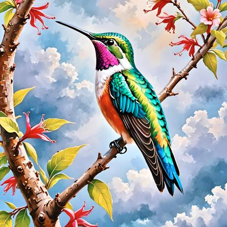 A Beautiful Hummingbird Perched In A Tree | Boomplay Music