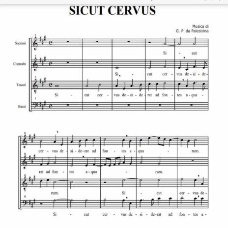 SICUT CERVUS Palestrina (Part for Tenor) | Boomplay Music