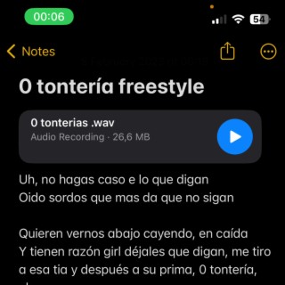 0 tonterías (freestyle) lyrics | Boomplay Music