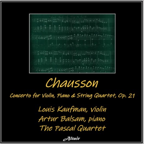 Concerto for Violin, Piano & String Quartet in D Major, Op. 21: III. Grave ft. Artur Balsam & The Pascal Quartet | Boomplay Music
