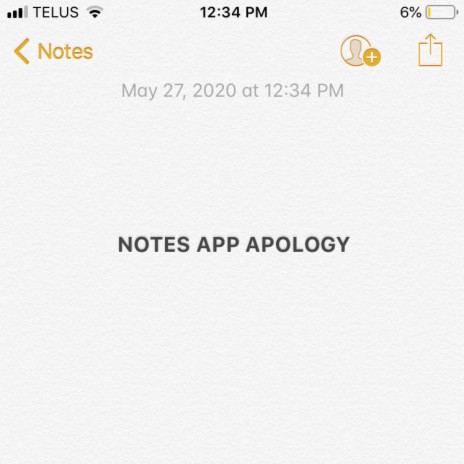 Notes App Apology