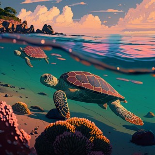 Sunset Sea Turtles