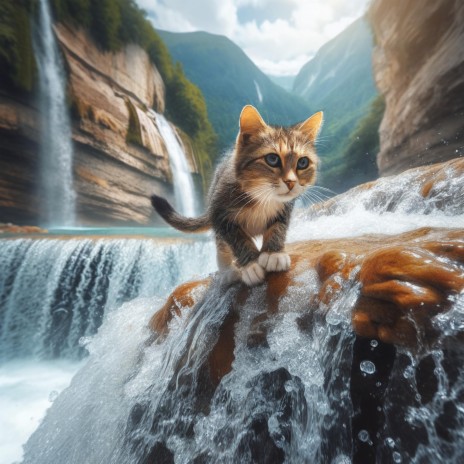Cat Going Up a Waterfall