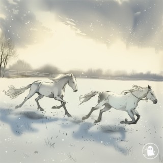 still, white horses