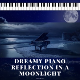 Dreamy Piano Reflection in a Moonlight Ocean Wave