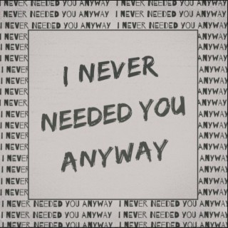 i never needed you anyway