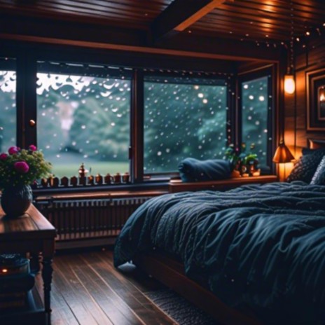 rain in a cottage under the covers