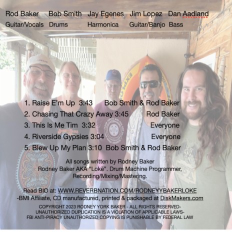 Raise Em Up ft. Rod Baker-Guitars/Bass & Bob Smith-Drums