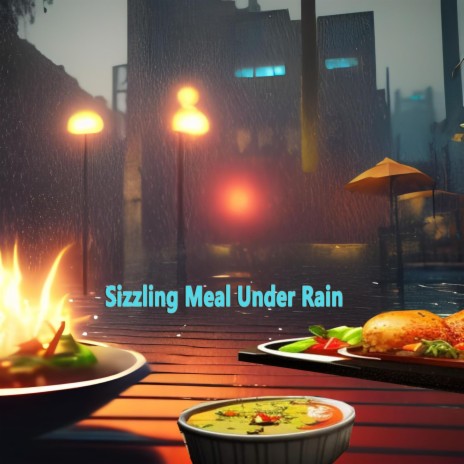 Sizzling Meal Under Rain