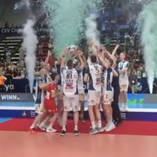 07/05/24 - Riccardo Sbertoli - Palleggiatore Trentino Volley, post vittoria in Champions