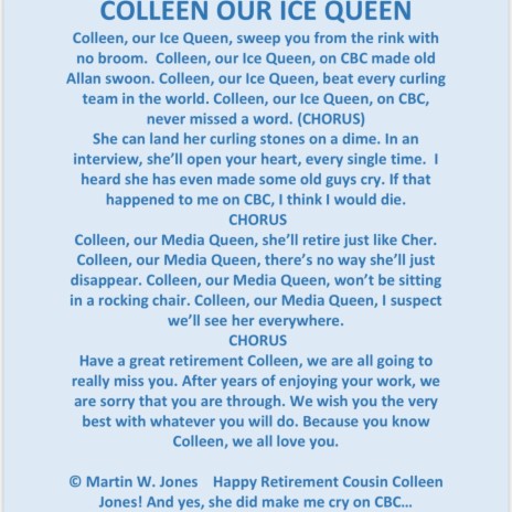 Colleen Our Ice Queen