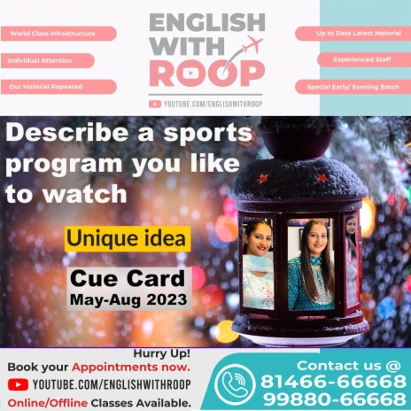Describe a sports program you like to watch Cue Card | Boomplay Music