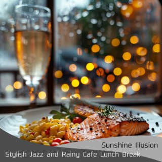 Stylish Jazz and Rainy Cafe Lunch Break