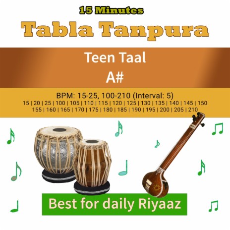 BPM 105 A# Teen Taal Table Tanpura Loop | Boomplay Music