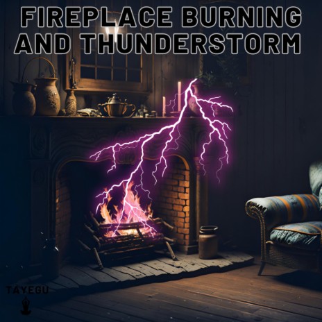 Fireplace Burning and Thunderstorm Cozy Cabin Thunder and Rain 1 Hour Relaxing Ambience Yoga Nature Meditation Sounds For Sleeping Relaxation or Studying