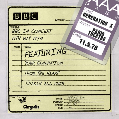 Your Generation (BBC in Concert: Live at Paris Theatre, 11 May 1978) | Boomplay Music