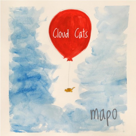 cat tied to a balloon flying through the sky type beat