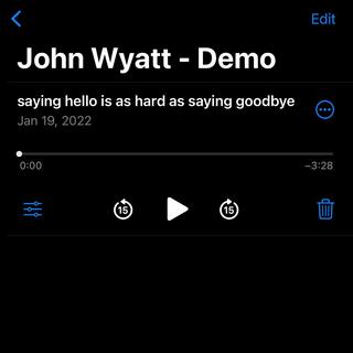 saying hello is as hard as saying goodbye (Voice Memo Version)