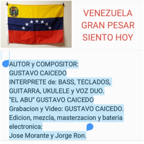 Venezuela Gran Pesar Siento Hoy | Boomplay Music