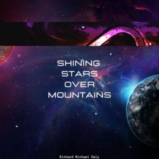 Shining stars over mountains