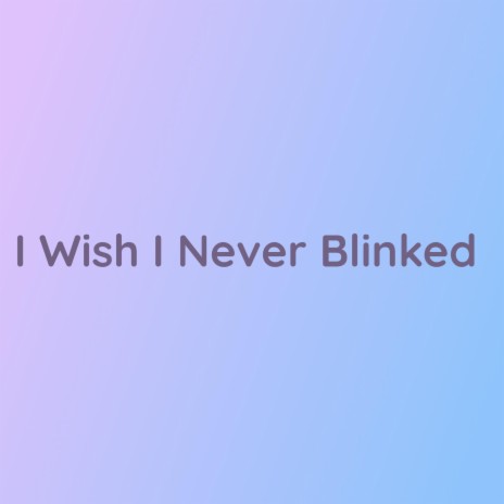 I Wish I Never Blinked | Boomplay Music