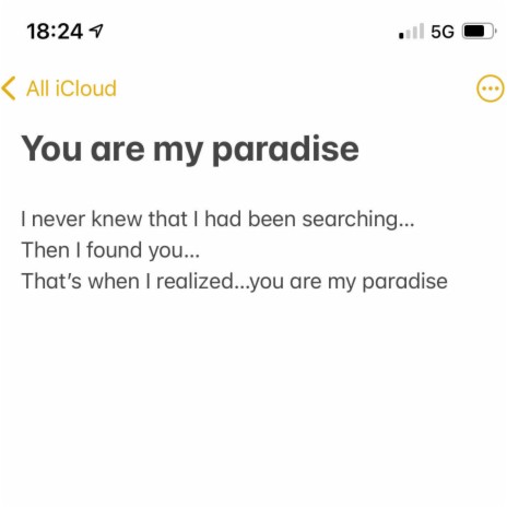 You are my paradise