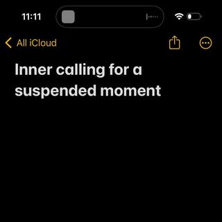 inner calling for a suspended moment