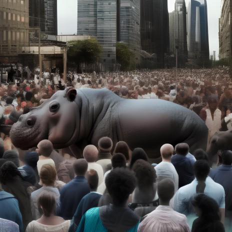 Hippopotamus in the Crowd