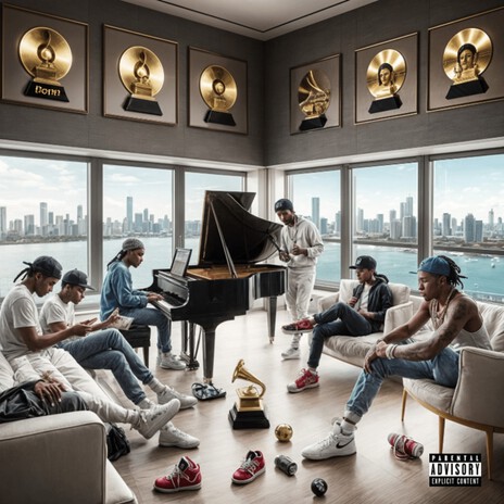 gold plaques and white walls | Boomplay Music