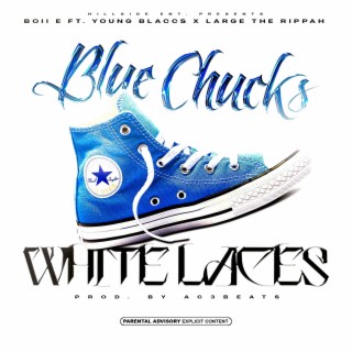 Blue Chucks White Laces