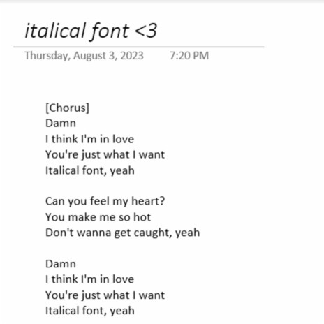 italical font | Boomplay Music