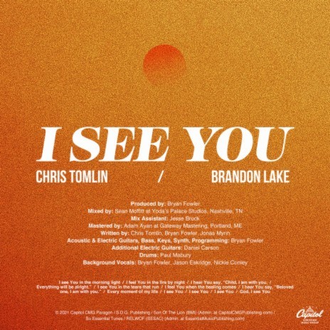 I See You ft. Brandon Lake | Boomplay Music