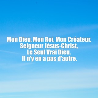 Mon dieu, mon roi, mon createur, seigneur jesus-christ, le seul vrai dieu. il n'y en a pas d'autre.