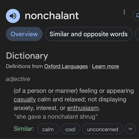 nonchalant | Boomplay Music