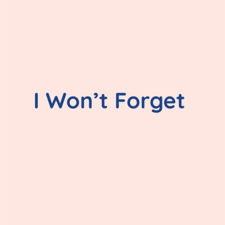 I Won't Forget | Boomplay Music