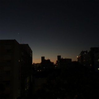 Sunset Behind the Buildings of Porto Alegre