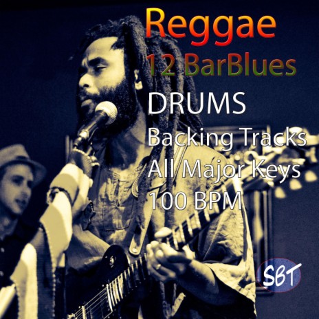 Reggae 12 Bar Blues DRUM Backing Track in A Major 100 BPM, Vol. 1