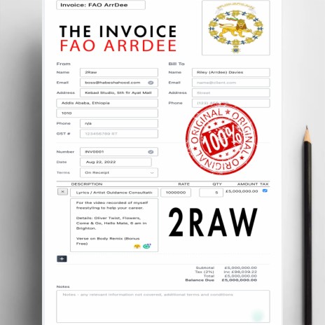 The Invoice FAO Arrdee | Boomplay Music