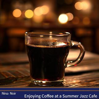 Enjoying Coffee at a Summer Jazz Cafe