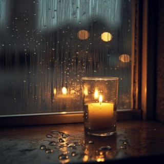 Raining on Window at Night